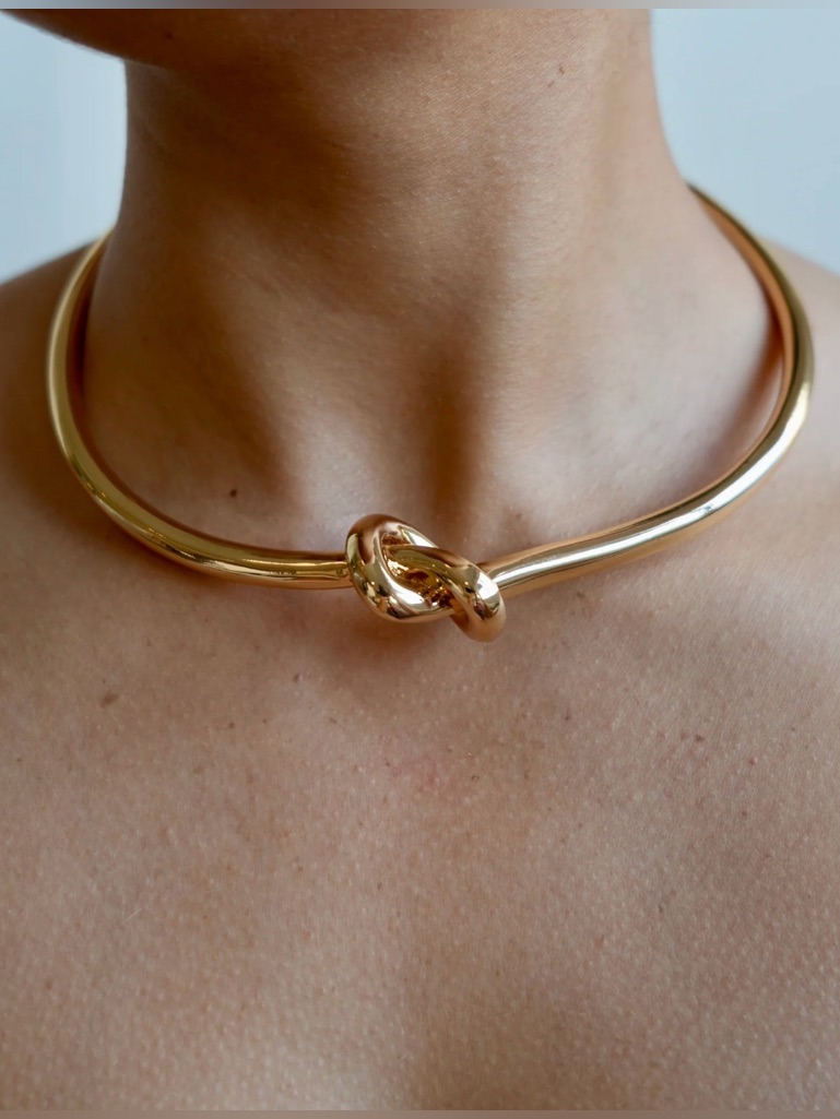 Nwt House Of Harlow Gorgeous Gold Tone Bangle Knot Choker